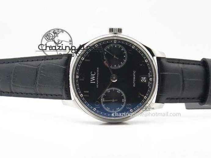 MIROTIME 0425 Practical Portuguese Real PR IW500109 ZF 1:1 Best Edition Black Dial On Black Leather Strap A52010 V 7308